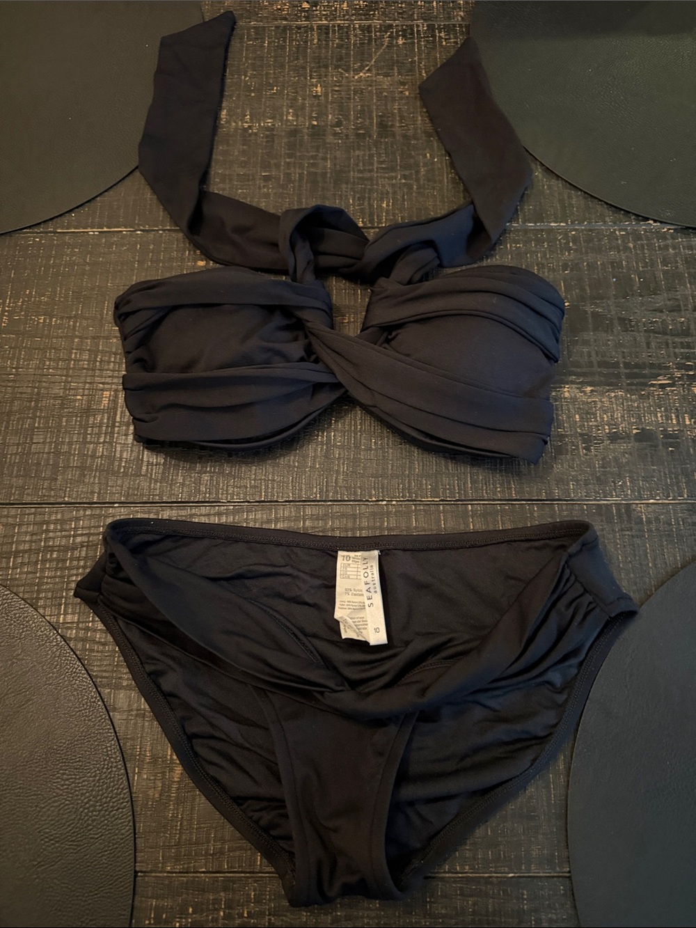 Seafolly Women’s Black Twist Bikini Set